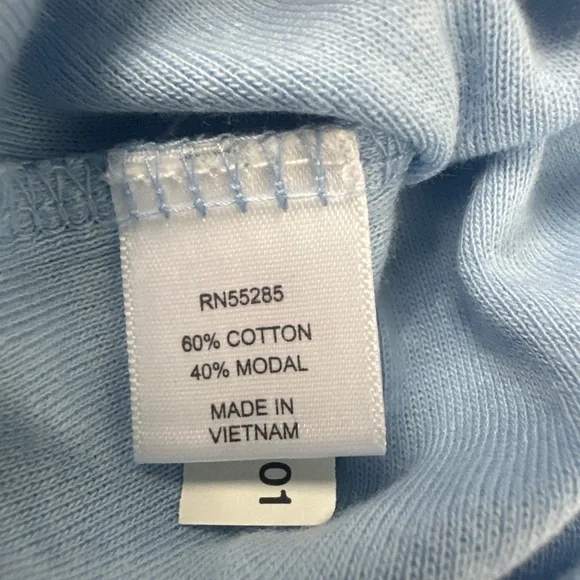 NEW Express Sexy Basic Tee Sz M Top 3/4sleeve V-Neck  Shirt Baby Blue Vtg - Picture 7 of 10